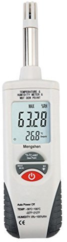 Mengshen Medidor digital de humedad y temperatura. Termómetro e higrómetro multifunción, con bulbo húmedo / punto de rocío, para uso diario e Industray, HT-350
