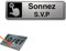 Plaque gravée autocollante 13x4cm Sonnez SVP Fond Alu brossé