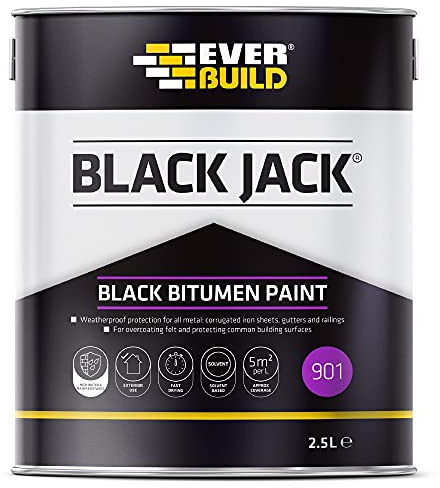 Everbuild Black Jack 901 Bitumen Paint – Solvent Based – Black – 2.5 Litre