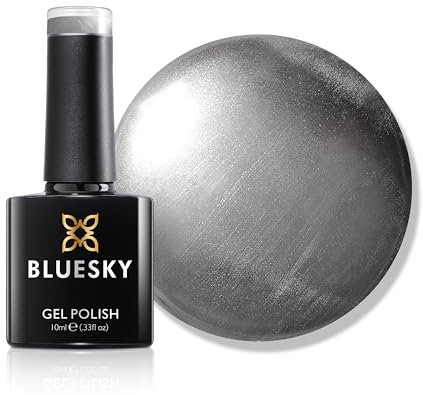 Bluesky Gel Nail Polish, Metallic Effect, Mirror Mirror MT00, Silver, Long Lasting, Chip Resistant, 10 ml (Requires Drying Under UV LED Lamp)