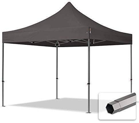 TOOLPORT Faltzelt Partyzelt 3x3m - ohne Seitenteile Premium Dach Faltpavillon Pavillon dunkelgrau