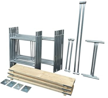 Toptower Classic Scaffolding Tower 5.5m (Working Height) 4' x 2'6 Base Size DIY Galvanised Scaffold Tower Basic Kit with Platform Boards