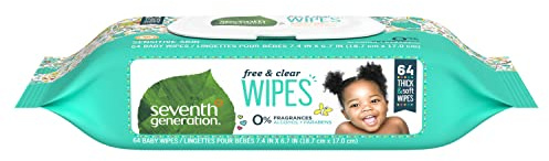Seventh Generation Baby Wipes Sensitive Protection with Snap Seal Unscented Baby Wipes 64 Count