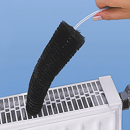 Heizkörperbürste 50cm, grau, Heizungsabdeckung muss Nicht entfernt Werden, Heizkostenersparnis, Gründliche, sanfte Reinigung, hochwertige Verarbeitung, feinstes Ziegenhaar, extra lang, konische Form
