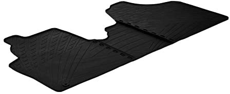 Gledring Set tapis de caoutchouc compatible avec Citroen Jumpy / Peugeot Expert / Fiat Scudo 2007-2016 (TK profil 3-pièces + clips de montage), Noir