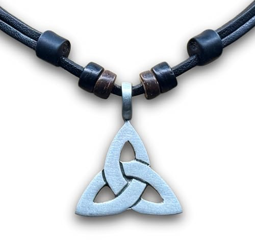 HANA LIMA Lederkette Keltenschmuck Keltischer Knoten Halskette Herren Damen Metallanhänger
