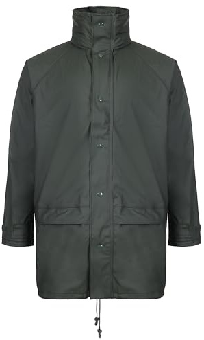 FORT Flex Waterproof Jacket - Size Medium, Green - 10,000mm Waterproof, Windproof, Tear-Resistance For-Tex Fabric with Welded Seams - with Concealed Hood & Large Pockets - Mens Winter Coat