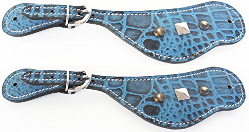 Challenger Horse Western Riding Cowboy Boots Leather Spur Straps Tack 74108