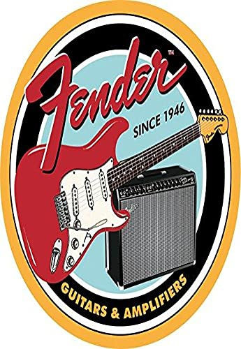 Fender Round Guitars & Amplifier Tin Sign