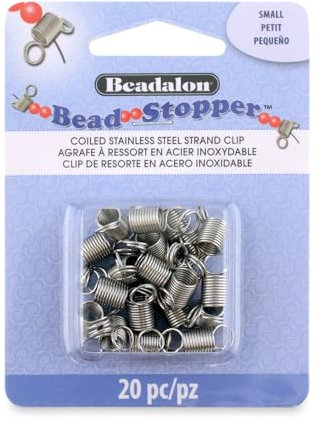 Beadalon Jewelry Making Bead Stopper - Metal & Pink Tips, Small, 20 pc