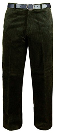 MyShoeStore Men's Corduroy Trousers 100% Cotton Straight Leg Casual Formal Cord Pants with Belt Loops, Zip Fastening & Back Button Pocket, Waist 30-50 Inch