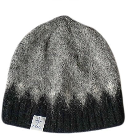 kidka Wollmütze Schurwolle - Grau/Schwarz/Weiß