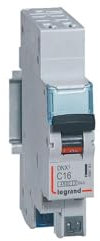 406783 Disjoncteur phase neutre 1P+N 16A Courbe C - 4.5/6kA - Bornes AUTO - 1 module - Legrand DNX3