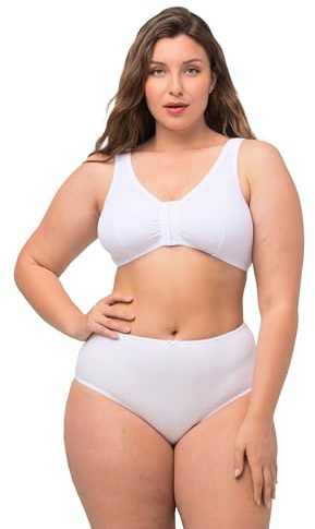 Ulla Popken Bustier, Sujetador de Lactancia, Cierre Frontal Blanco 115D 689668209-115D