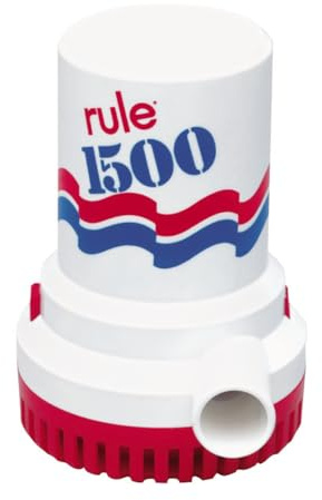 Rule 02 Marine Bilge Pump, 1500 GPH, Non-Automatic, 12 Volt