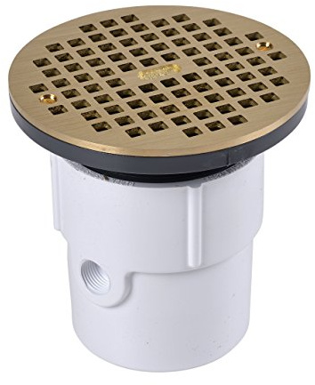 Oatey 72127 3 or 4 PVC General Purpose Drain w/ 6 BR Grate, Strainer Material Brass
