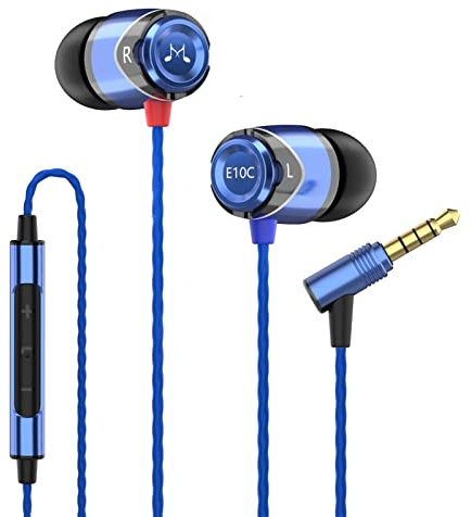 SoundMAGIC E10C Auricolari ad alta fedeltà Cuffia per smartphone In Ear Cuffie con isolamento acustico con microfono e telecomando per audiofili- Blu