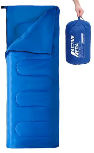Active Era Deckenschlafsack - Sleeping Bag, -3°C bis 15°C Sommer, Frühling, Herbst - Leichter Schlafsack Outdoor und Indoor - Blau