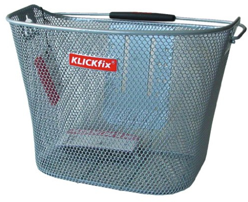 KLICKfix Farradtasche Uni Korb, Feinma. Silber Lenkerkorb, 25 x 36 x 26 cm