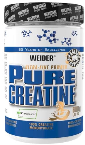 WEIDER Pure Creatine Powder, Creapure Creatine Monohydrate 600g para la fuerza y la potencia