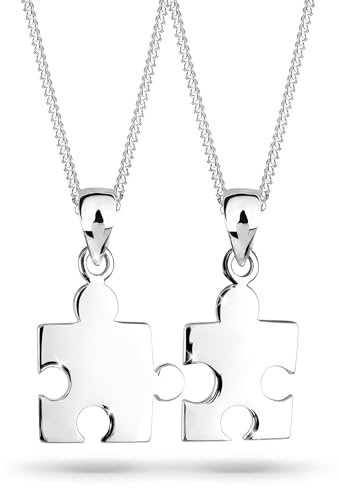 Elli Halskette Damen Set Partner Puzzlestücke Verbundenheit in 925 Sterling Silber
