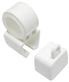 Gardinia Halter mit Endkappen für U-Laufschienen, Kunststoff, Weiß, 2 Stück
