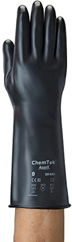 Ansell AlphaTec 38-628 Chemikalien Handschuhe, Maximaler Schutz für Gefährliche Arbeiten, Weiches und Komfortables Design, Arbeitshandschuhe Wiederverwendbar, Latexfrei, Größe L (1 Paar)