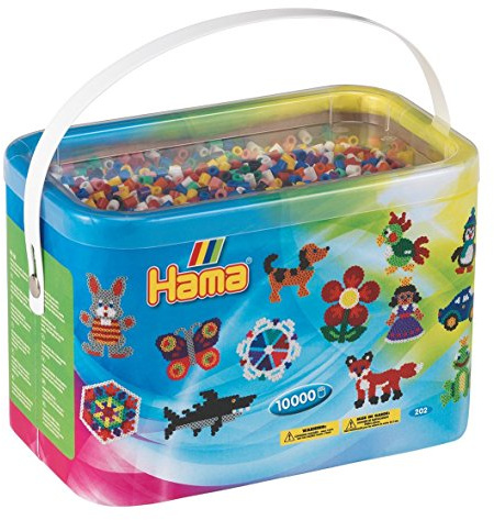 HAMA Cubo de perlas midi DIY | Aprox. 10.000 cuentas fusibles para manualidades y mosaicos | Perlas de fusión para niños creativos 5+ | Juego de arte y decoración | Mix 00