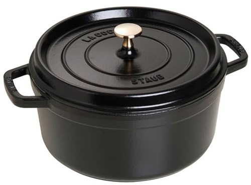 STAUB Cast Iron Round Cocotte, 5.5-quart, Black Matte