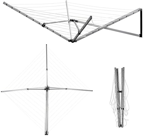 Denny International 4 & 5 Arm Rotary Airer Multi Hanger Free Standing/Wall mounted (5 Arm Wall Mounted) 26 Meter