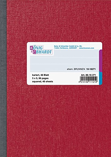 König & Ebhardt 8616271 Kladde, A6, kariert, rot