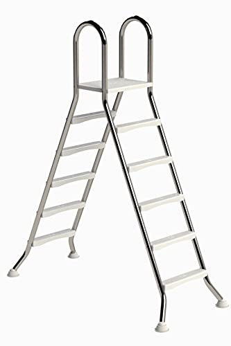 Poolleiter Classic 150/150 cm I 2 x 5-stufig I V2A Edelstahl Leiter Treppe
