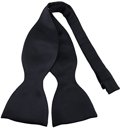 TigerTie Selbstbinder Seidenfliege in schwarz einfarbig Uni, Spitzenqualität, Querbinder 100% Seide + Aufbewahrungsbox