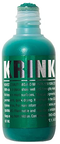 Krink K-60 Green Paint Marker - Vibrant and Opaque Fine Art Graffiti Markers for Canvas Metal Glass Paper and More - Alcohol-Based Permanent Graffiti Mop Paint Marker for Lasting Tags
