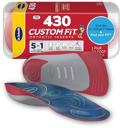 Dr. Scholl’s Custom Fit Orthotics 3/4 Length Arch Support Shoe Inserts - Plantar Fasciitis Relief Insoles for Men and Women, Immediate All-Day Total Lower Body Pain Relief, FSA HSA Eligible, CF430