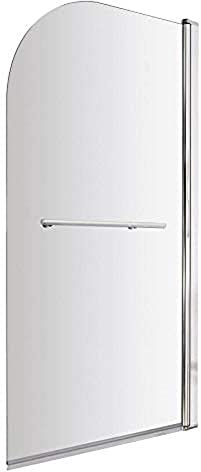 800 x 1400 mm Luxury Bath Shower Glass Bathroom Screen with Chrome Towel Rail