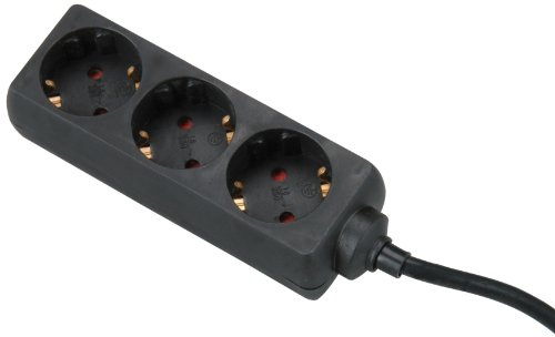 UNITEC Tischsteckdose, 3-Fach, 5 m, H05VV-F 3G1.5 mm², schwarz