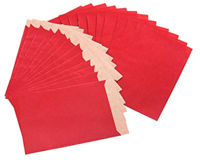 Logbuch-Verlag 50 kleine rote Papiertüten mini Tüten aus Kraftpapier Geschenktüte Papierbeutel flacher Umschlag zum Befüllen Verpackung für Kleinigkeiten 7 x 9 cm
