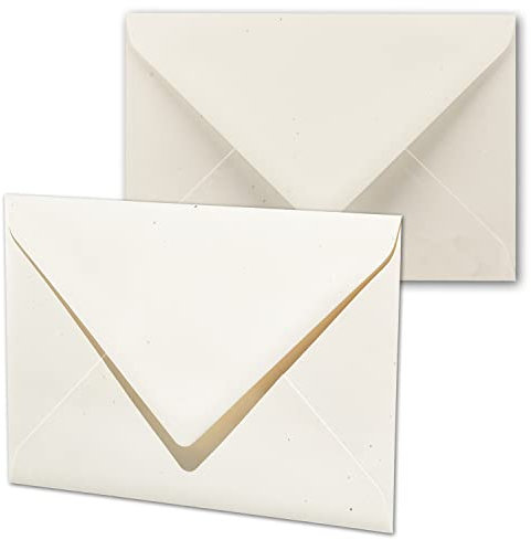ARTOZ 25 x Briefumschläge DIN B6 - Farbe: tortilla (creme/Eierschalen) - 12,5 x 17,8 cm - mit Nassklebung und Gummierung - Serie Greenline