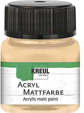 KREUL 75252 - Pintura acrílica mate, beige en bote de 20 ml, pintura al agua cremosa, opaca, de secado rápido, adecuada para muchas superficies diferentes