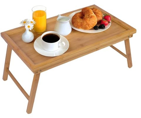 Klappbares Betttablett aus Holz, Laptoptisch, Frühstückstablett, Klapptisch, Tisch, Mobiles Büro, Tablett, Betttisch für Laptop, Serviertisch, Schreibtisch zum Essen, Lesen, Arbeiten im Bett, Couch