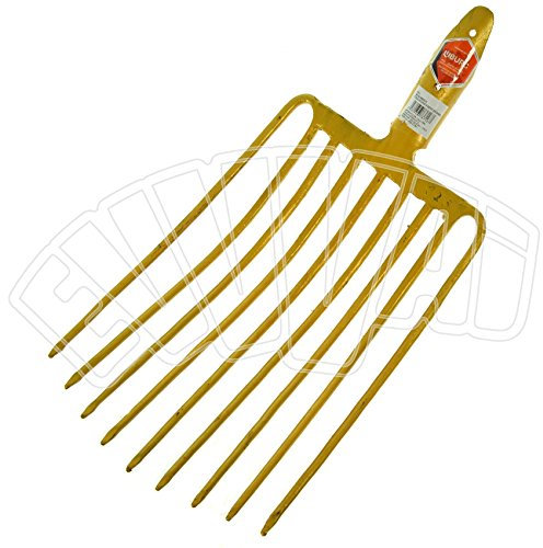 Horca de acero para gravilla, con 9 dientes, para jardín, jardinería y agricultura