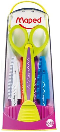 Maped 601005 Crea Cut - Tijeras para manualidades con hojas de patrón surtido