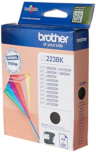 Brother Original Tintenpatrone LC-223BK schwarz DCP-J4120DW, MFC-J4420DW, MFC-J4620DW, MFC-J4625DW, MFC-J5320DW, MFC-J5620DW, MFC-J5625DW, MFC-J5720DW klein