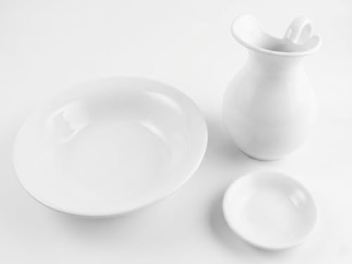arterameferro Set Toilette in Ceramica per Lavabo in Ferro o Legno Bagno Antico Bianco