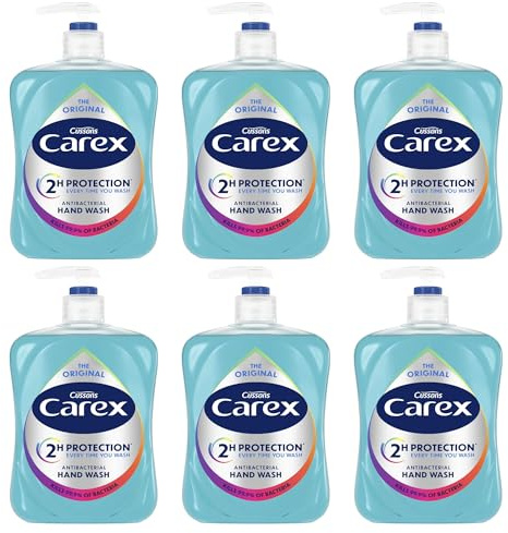 Carex 2 Hour Protection Antibacterial Original Hand Wash, Clean & Protect Hands, Bulk Buy, Pack of 6 x 500ml