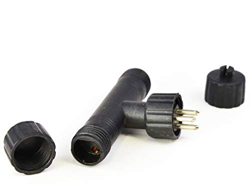 Nipach GmbH diLED T-Stück Verteiler-Stück PVC schwarz für erweiterbares Profi-Beleuchtungs-System Innen und Außen wasserdicht