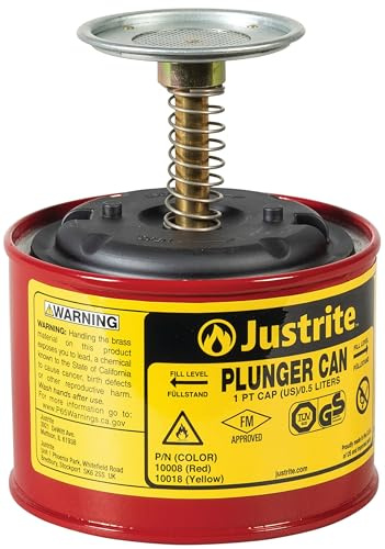 Justrite Safety Plunger Can 0.5L