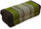 livasia Block Yogakissen eckig - 17x34x12cm - Meditationskissen mit Kapok, Stützkissen Bolster rechteckig, Yoga Pilates Zubehör Nackenkissen, Thaikissen fest handgefertigt (Braun/Grün)