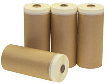 Alfa 4x Malerkrepp Papier-Masker 100 mm x 25 m Profi-Qualität Papier-Abdeckfolie mit Selbstklebestreifen